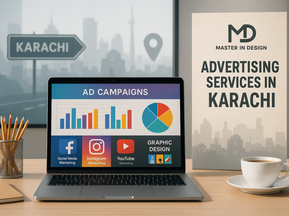 Master in Design team managing digital ad campaigns in Karachi