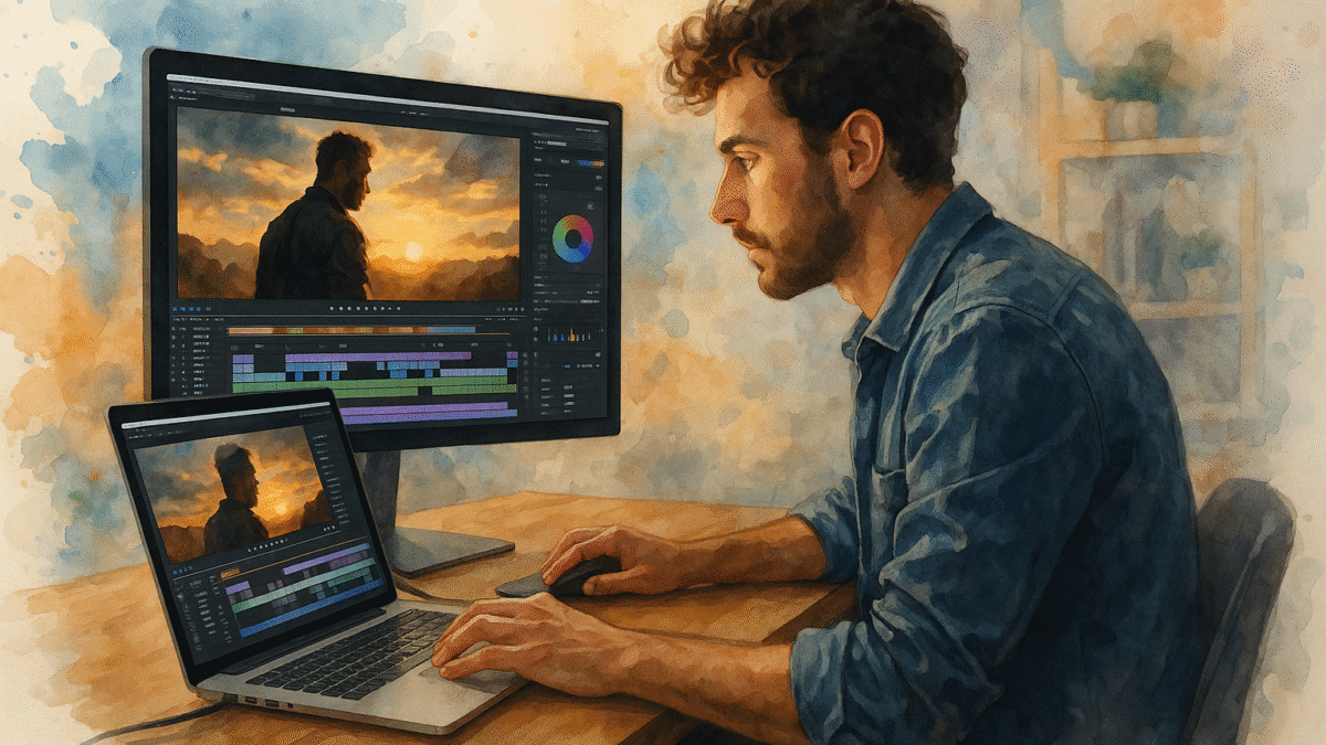 "Professional YouTube video editing service with high-quality transitions, effects, and engaging visuals"