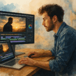 "Professional YouTube video editing service with high-quality transitions, effects, and engaging visuals"