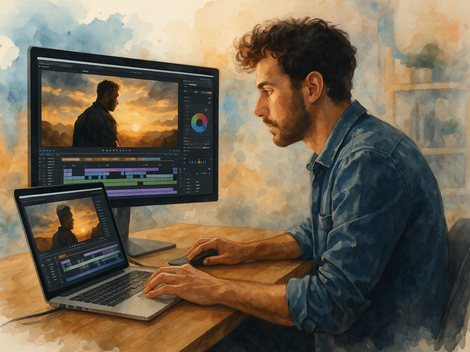 "Professional YouTube video editing service with high-quality transitions, effects, and engaging visuals"